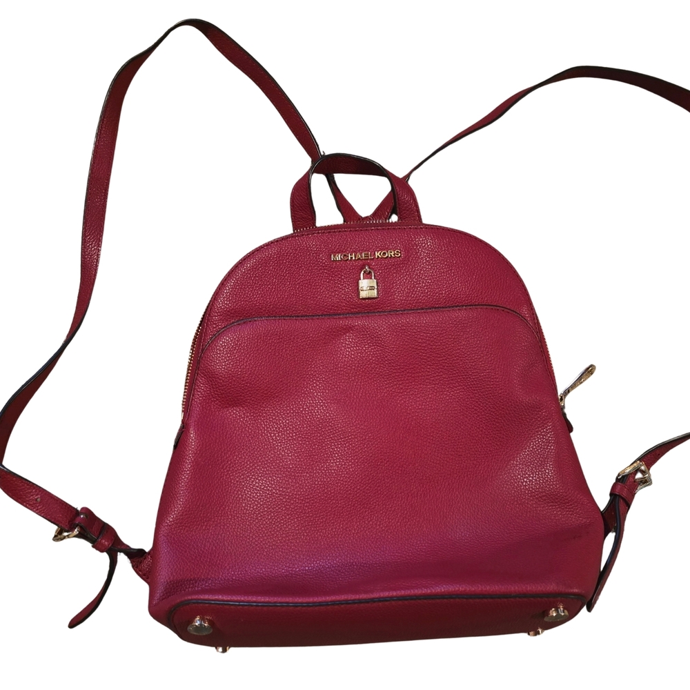 Michael Kors Burgundy Leather Backpack